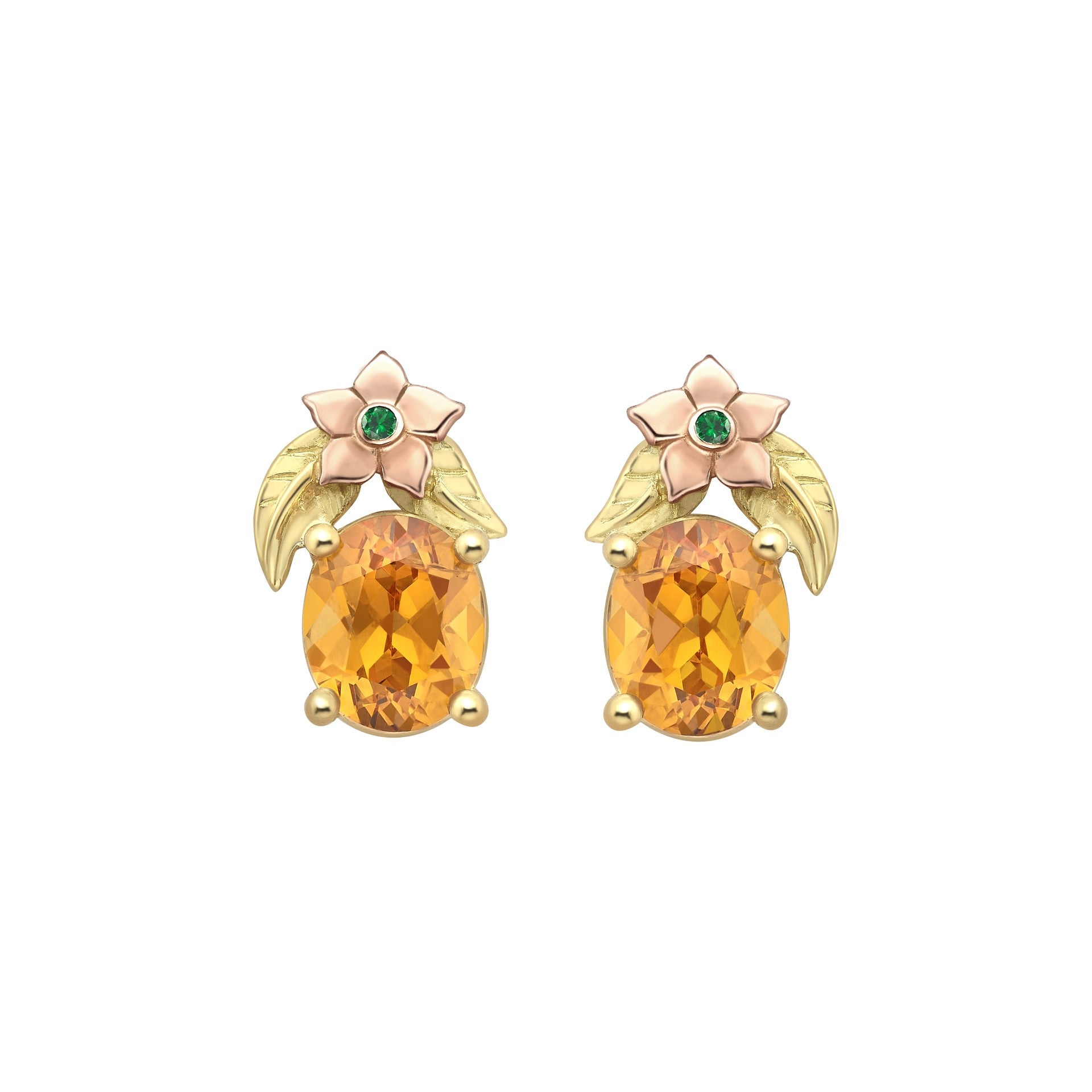 Mandarin Garnet Posey Earrings