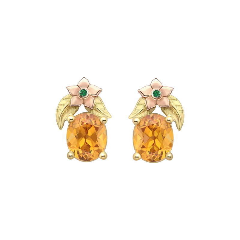 Mandarin Garnet Posey Earrings