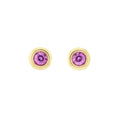 Pink Sapphire Ripple Stud Earring