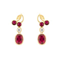 Rubellite & Diamond Cherry Drop Earrings