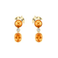 Garnet & Diamond Orange Drop Earrings