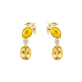 Golden Beryl & Diamond Lemon Drop Earrings
