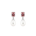Zircon, Diamond & Freshwater Pearl Drop Earrings