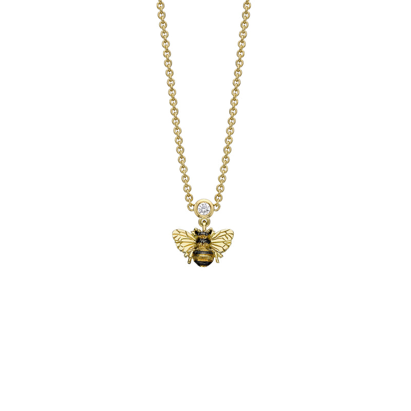 Diamond Bee Drop Pendant