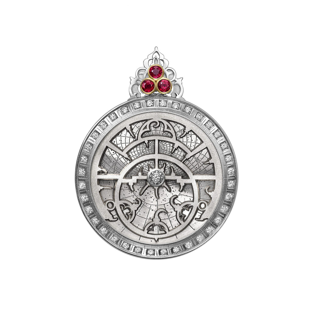 Diamond & Ruby Astrolabe Pendant