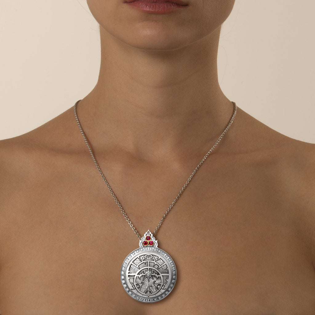 Diamond & Ruby Astrolabe Pendant