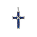 Sapphire & Diamond Baby Cross Pendant