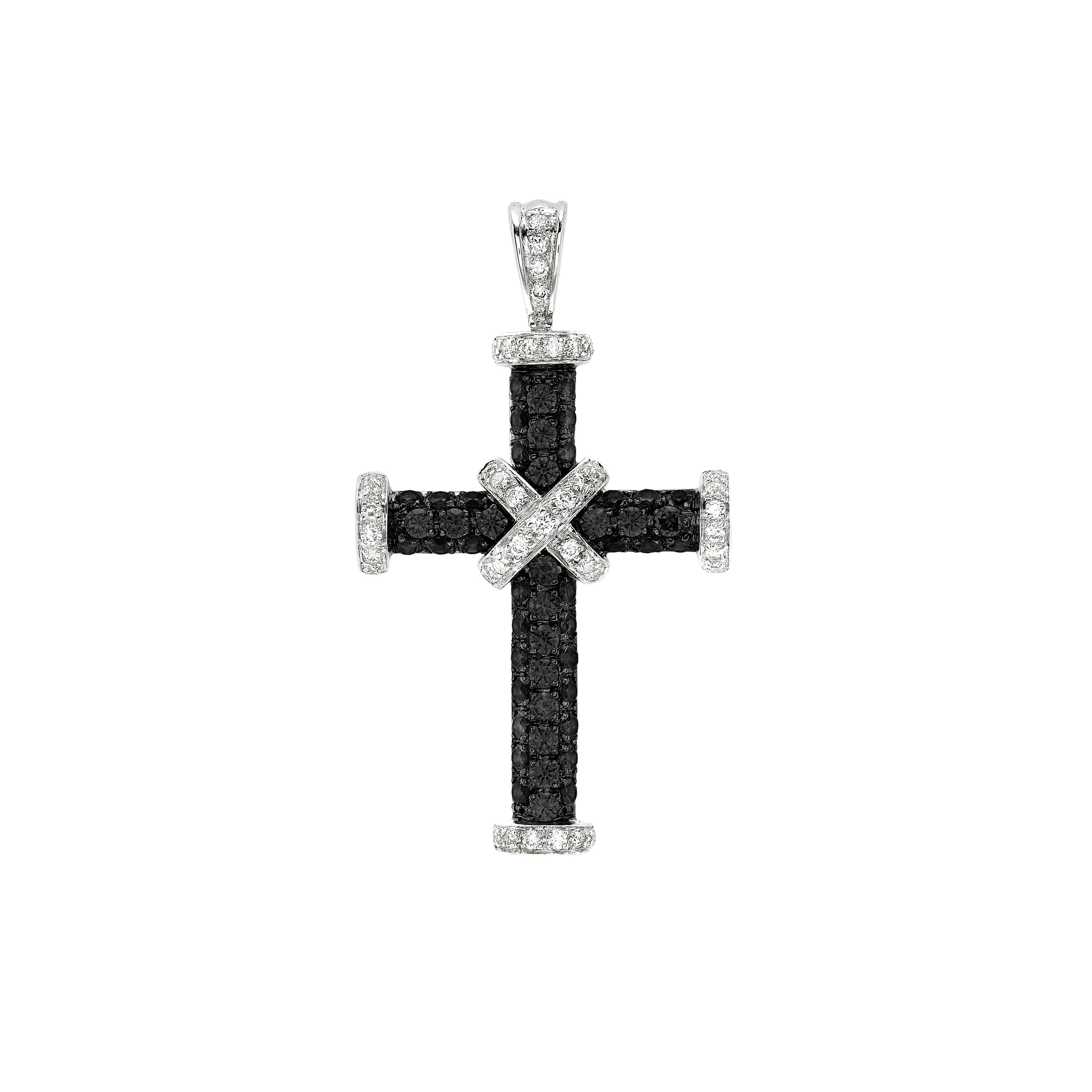 Black Diamond Skinny Baby Cross Pendant