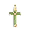 Peridot, Ruby & Diamond Strawberry Cross Pendant