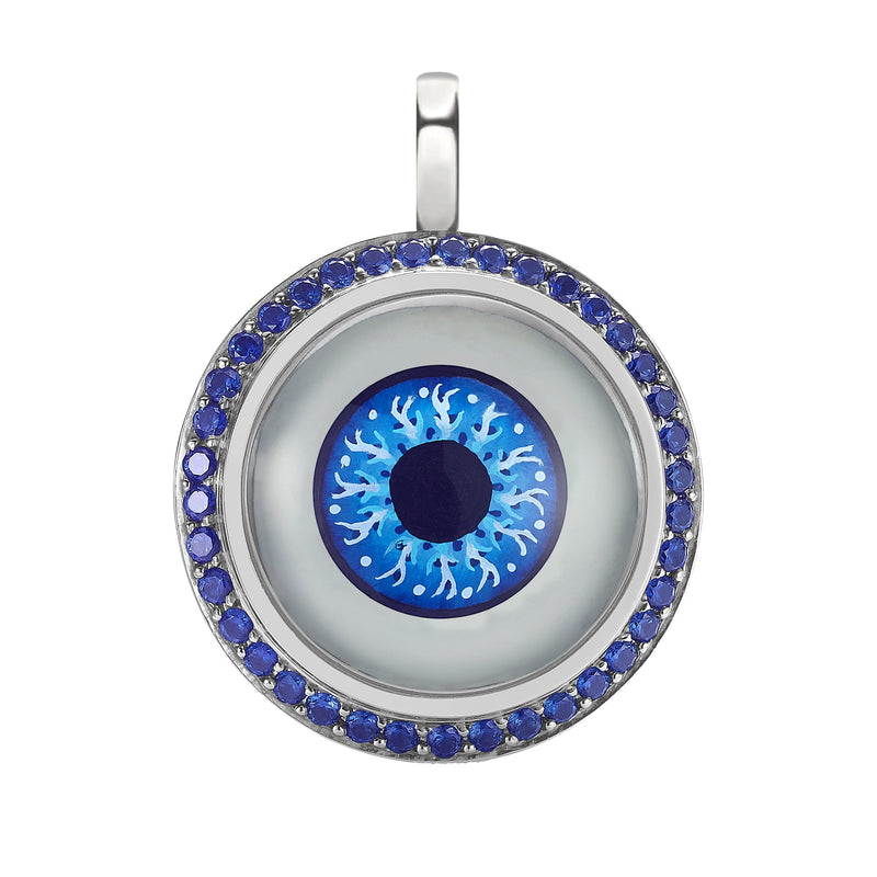 Essex Crystal & Sapphire Evil Eye Pendant