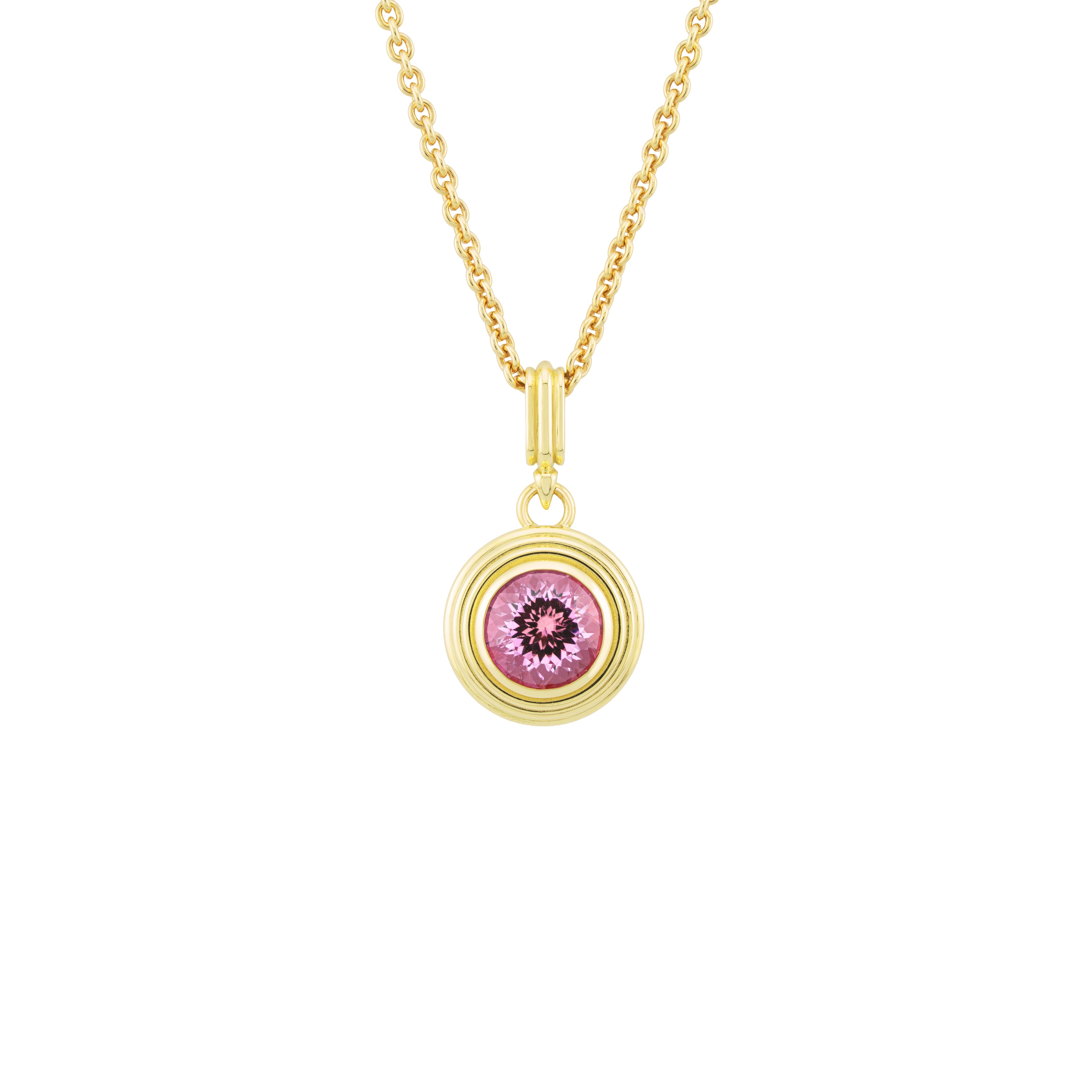 Pink Tourmaline Ripple Pendant
