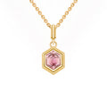 Pink Tourmaline Hexagon Ripple Pendant