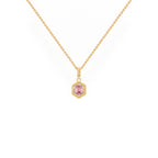 Pink Tourmaline Hexagon Ripple Pendant