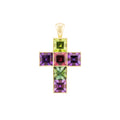 Amethyst, Tourmaline & Peridot Cross Pendant