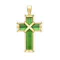 Green Tourmaline Small Cross Pendant