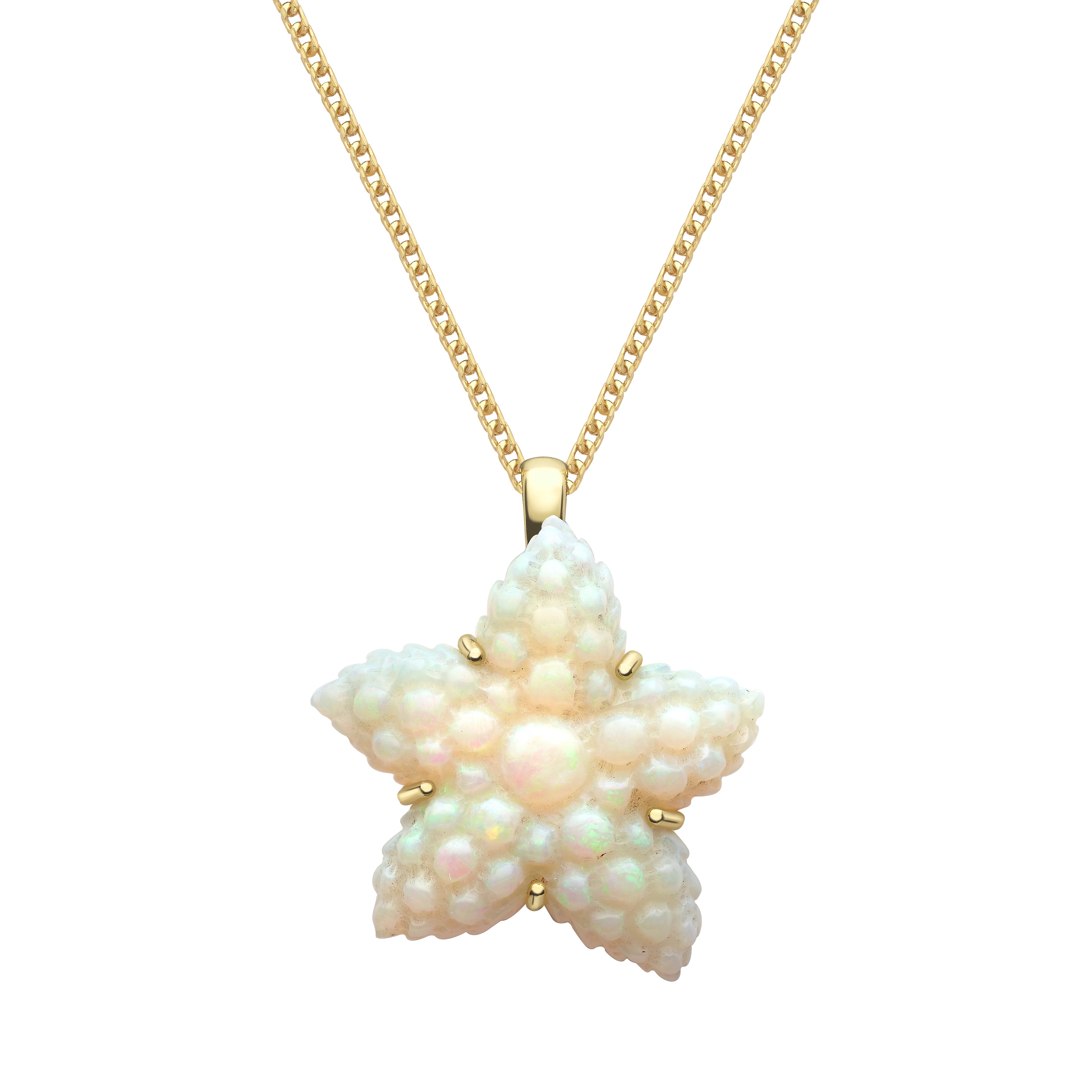 Carved Starfish Opal Pendant