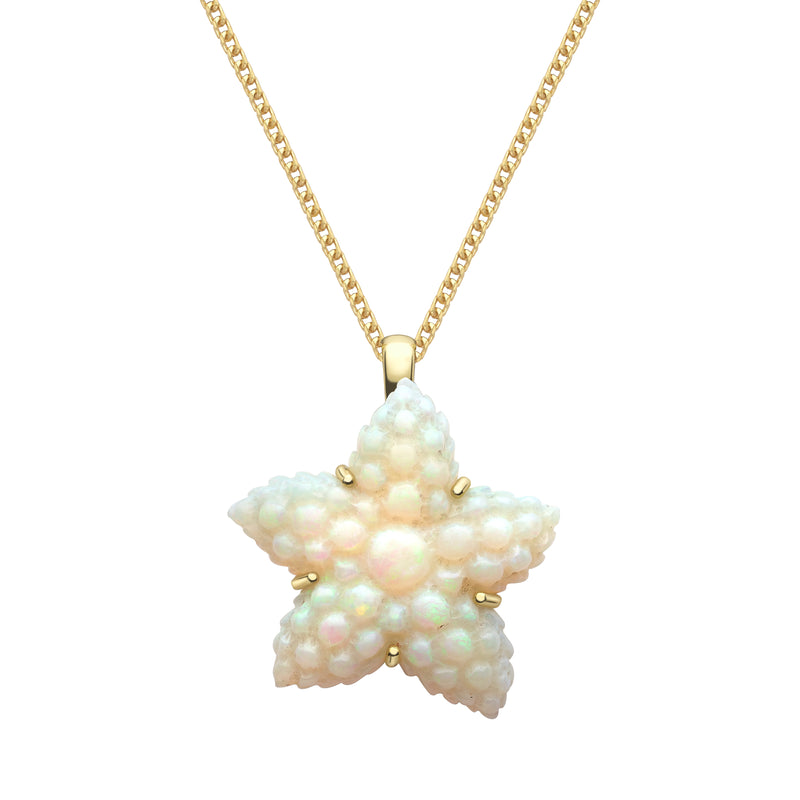 Carved Starfish Opal Pendant