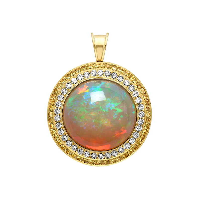 Opal, Sapphire and Diamond Ripple Locket