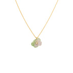 Bi-coloured Tourmaline and Diamond Flower Pendant with 18 inch Chain (Large)