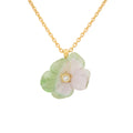 Bi-coloured Tourmaline and Diamond Flower Pendant with 18 inch Chain (Large)