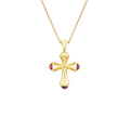 Trumpet Cross with Pink Tourmaline