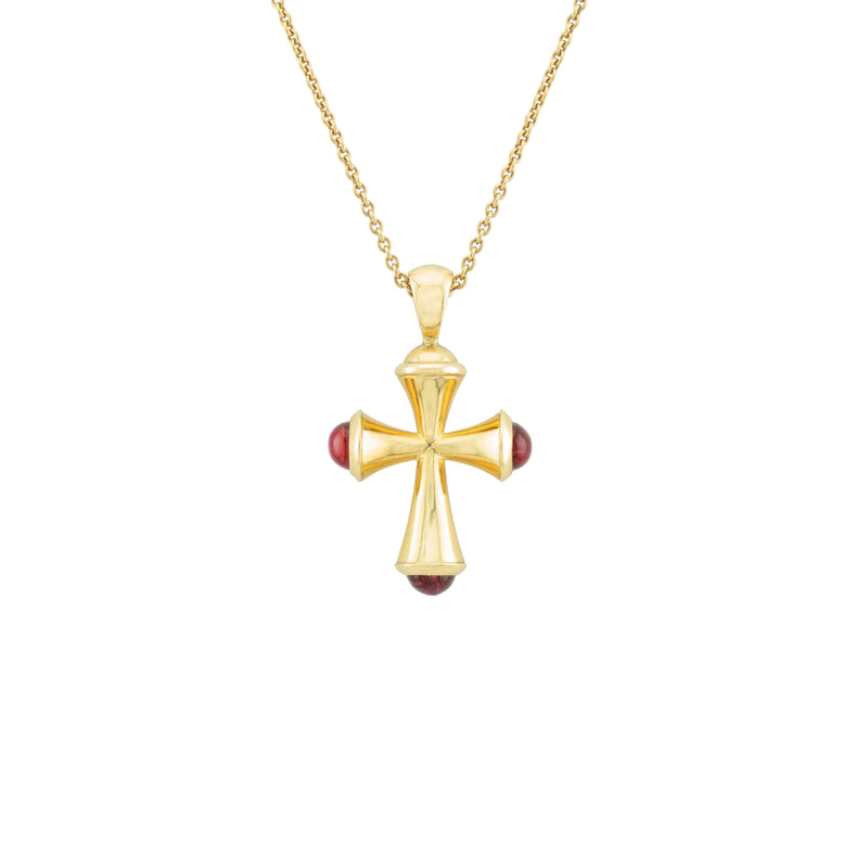 Trumpet Cross with Pink Tourmaline