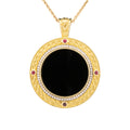 Onyx, Ruby and Diamond Pendant