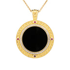 Onyx, Ruby and Diamond Pendant