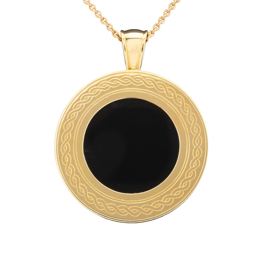 Onyx, Ruby and Diamond Pendant