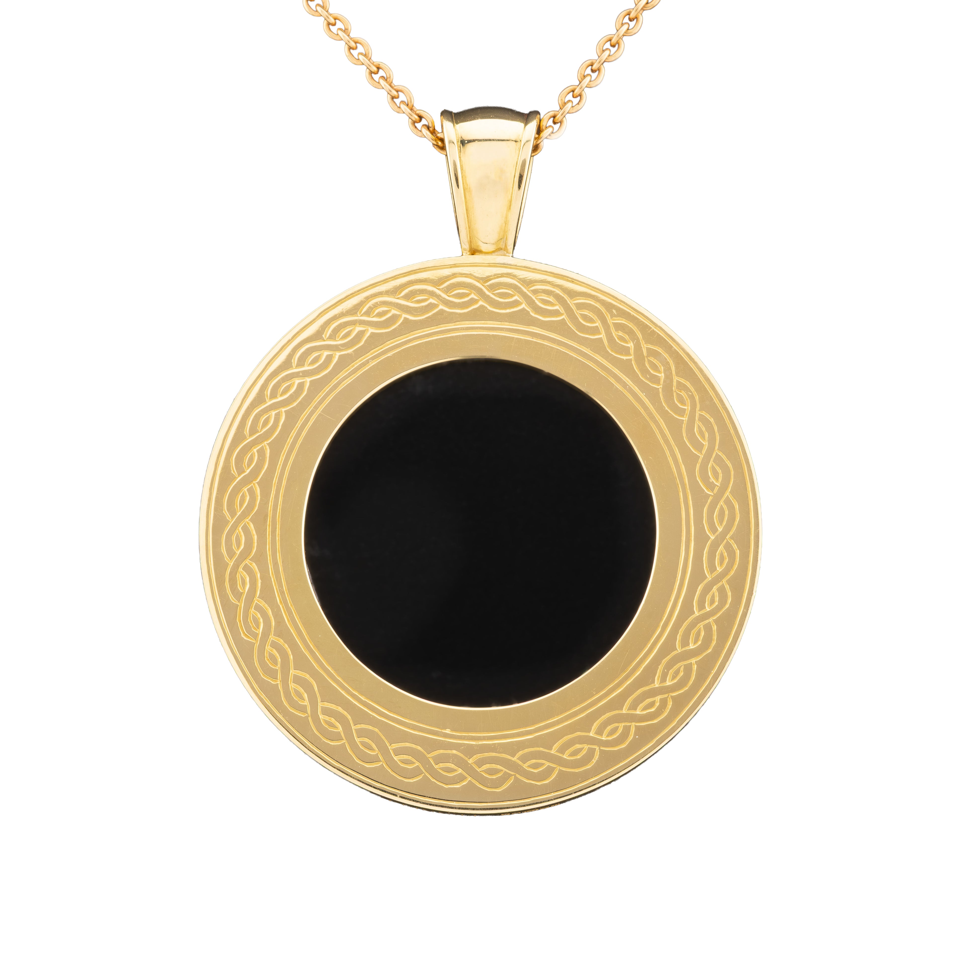Onyx, Ruby and Diamond Pendant