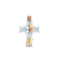 Aquamarine Flower Cross Small Pendant