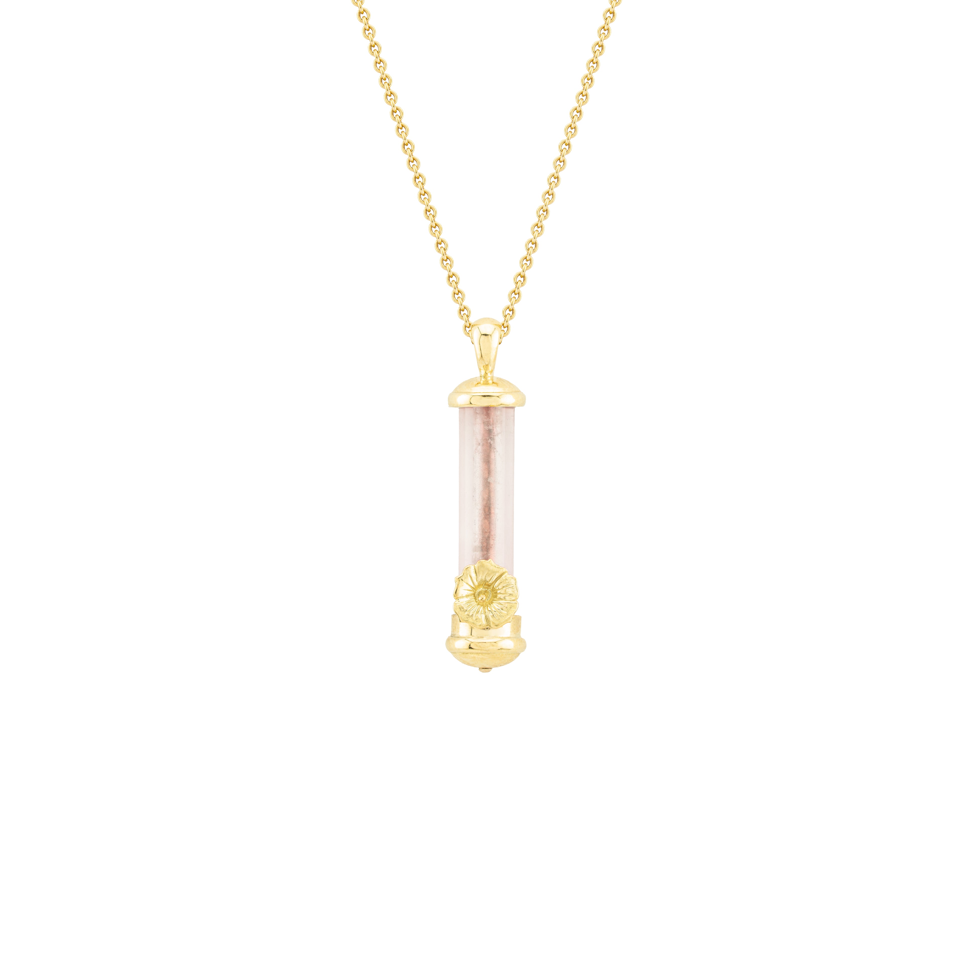 Rose Quartz & Hibiscus Fable Pendant