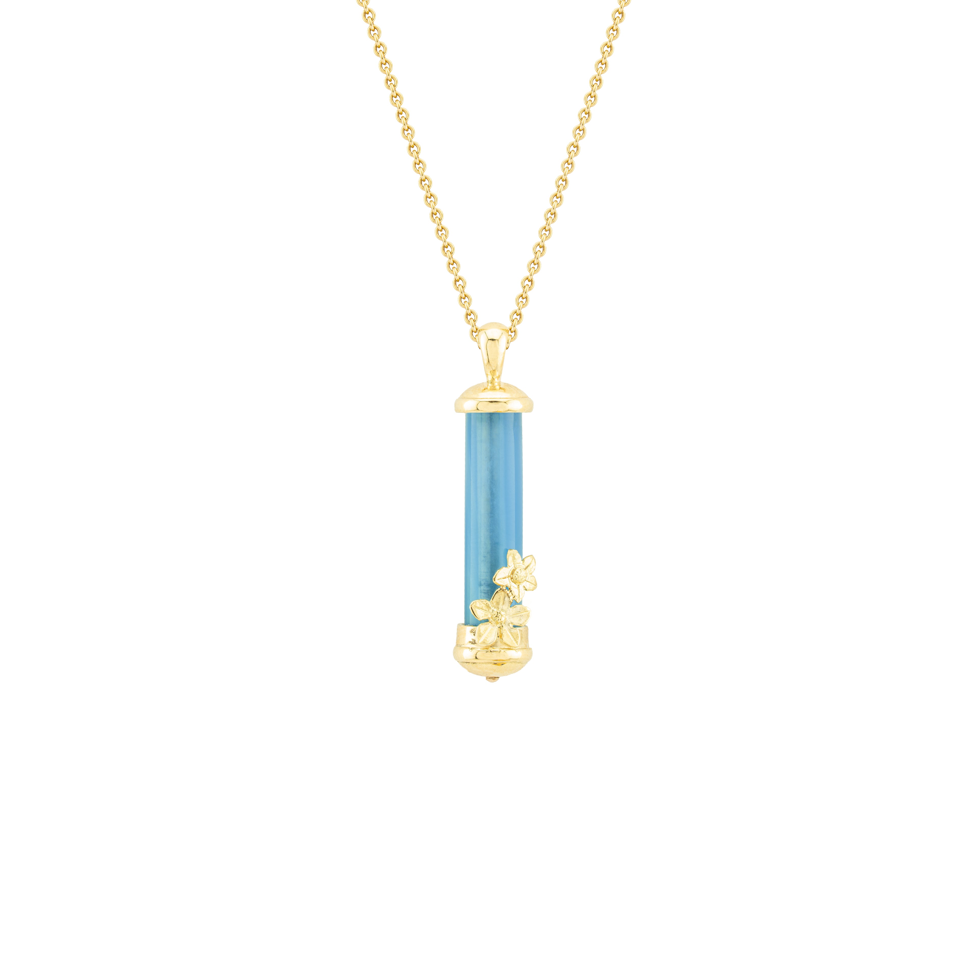 Blue Agate & Forget-Me-Not Fable Pendant