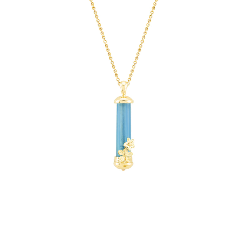 Blue Agate & Forget-Me-Not Fable Pendant