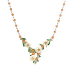 Diamond, Yellow Sapphire, Enamel and Mammoth Bone Alpine Necklace
