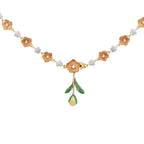 Diamond, Yellow Sapphire, Enamel and Mammoth Bone Alpine Necklace