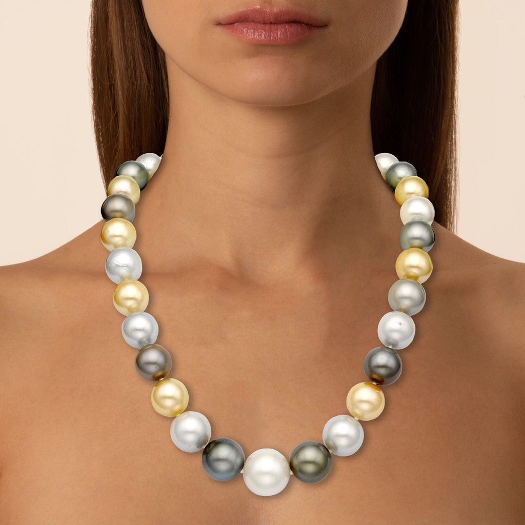 Tahitian, White & Golden South Sea Pearl Necklace
