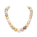 White & Golden South Sea & Multicoloured Freshwater Pearl Row Necklace
