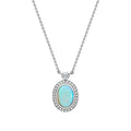 Black Opal & Diamond Pendant On Chain