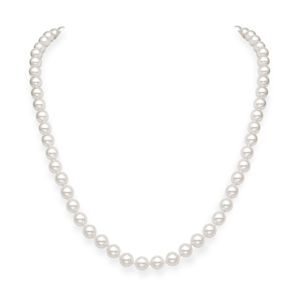 6-6.5mm Akoya Pearl Necklace 18" with Yellow Gold Clasp