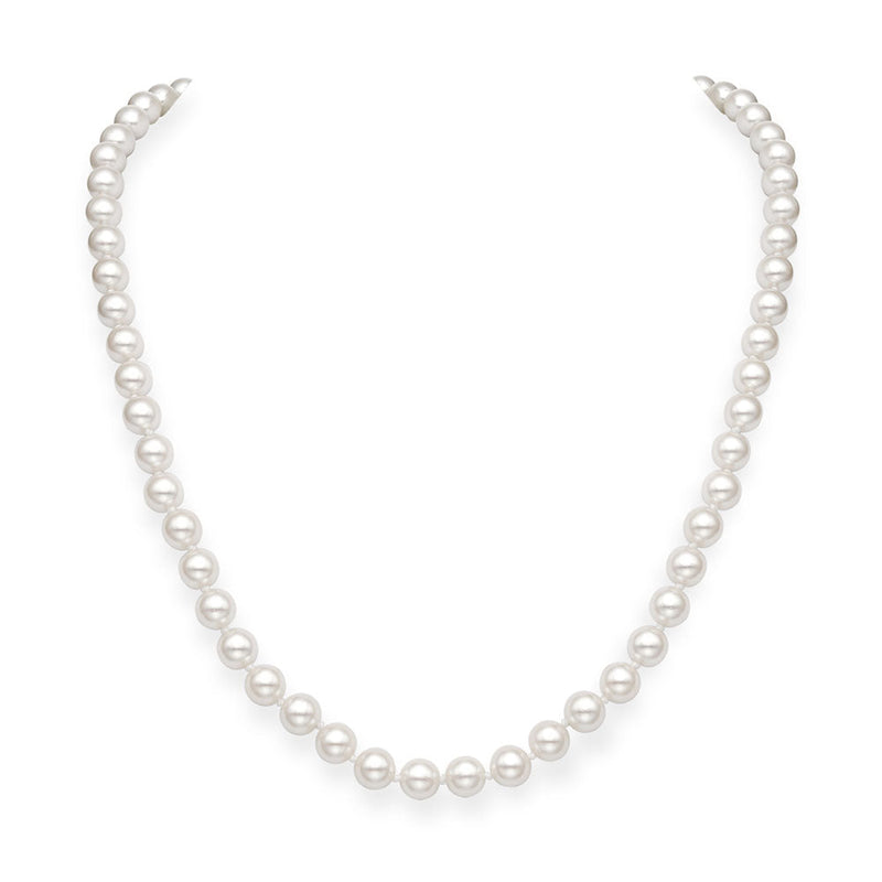 6-6.5mm Akoya Pearl Necklace 18" with Yellow Gold Clasp