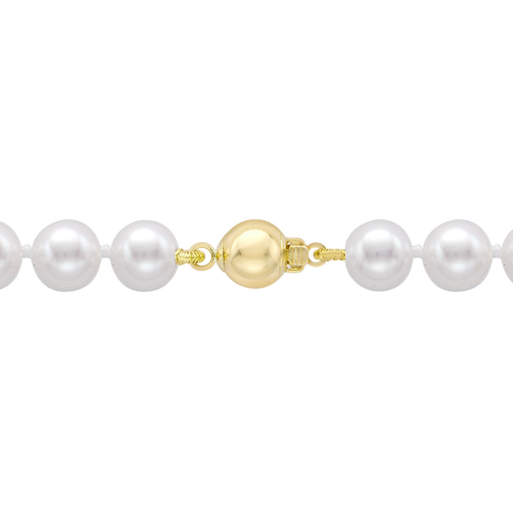 6-6.5mm Akoya Pearl Necklace 18" with Yellow Gold Clasp