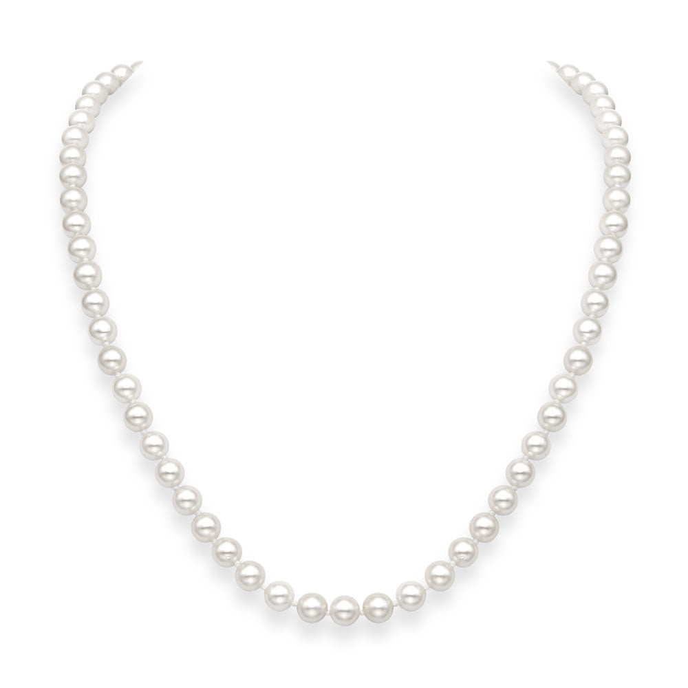5-5.5mm Cultured Pearl Necklace 18" with Yellow Gold Clasp
