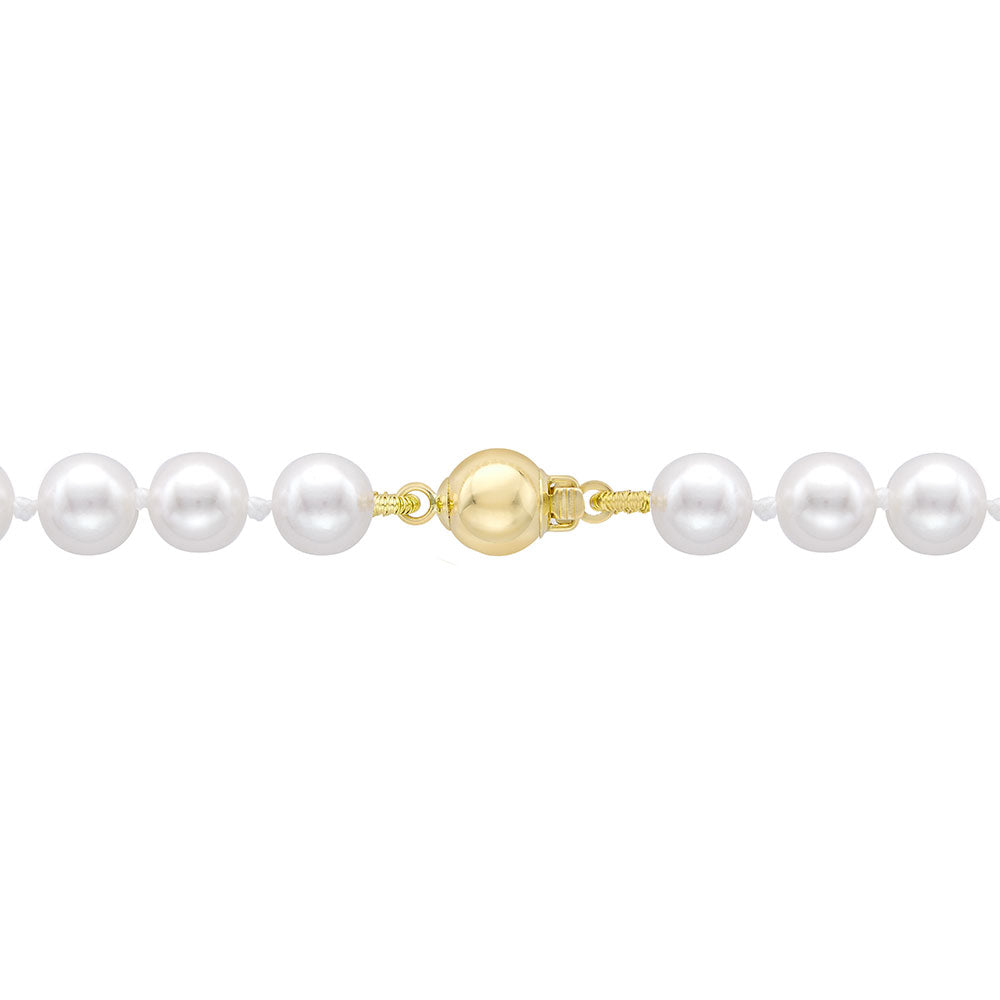 5-5.5mm Cultured Pearl Necklace 18" with Yellow Gold Clasp