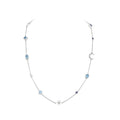 Blue Topaz, Blue Zircon, Sapphire & Diamond Moon Star Fable Necklace