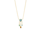 Aquamarine, Blue Topaz, Citrine & Green Tourmaline Waterfall Necklace