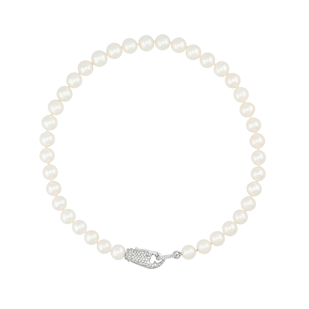 Diamond Crab Claw & Freshwater Pearl Necklace