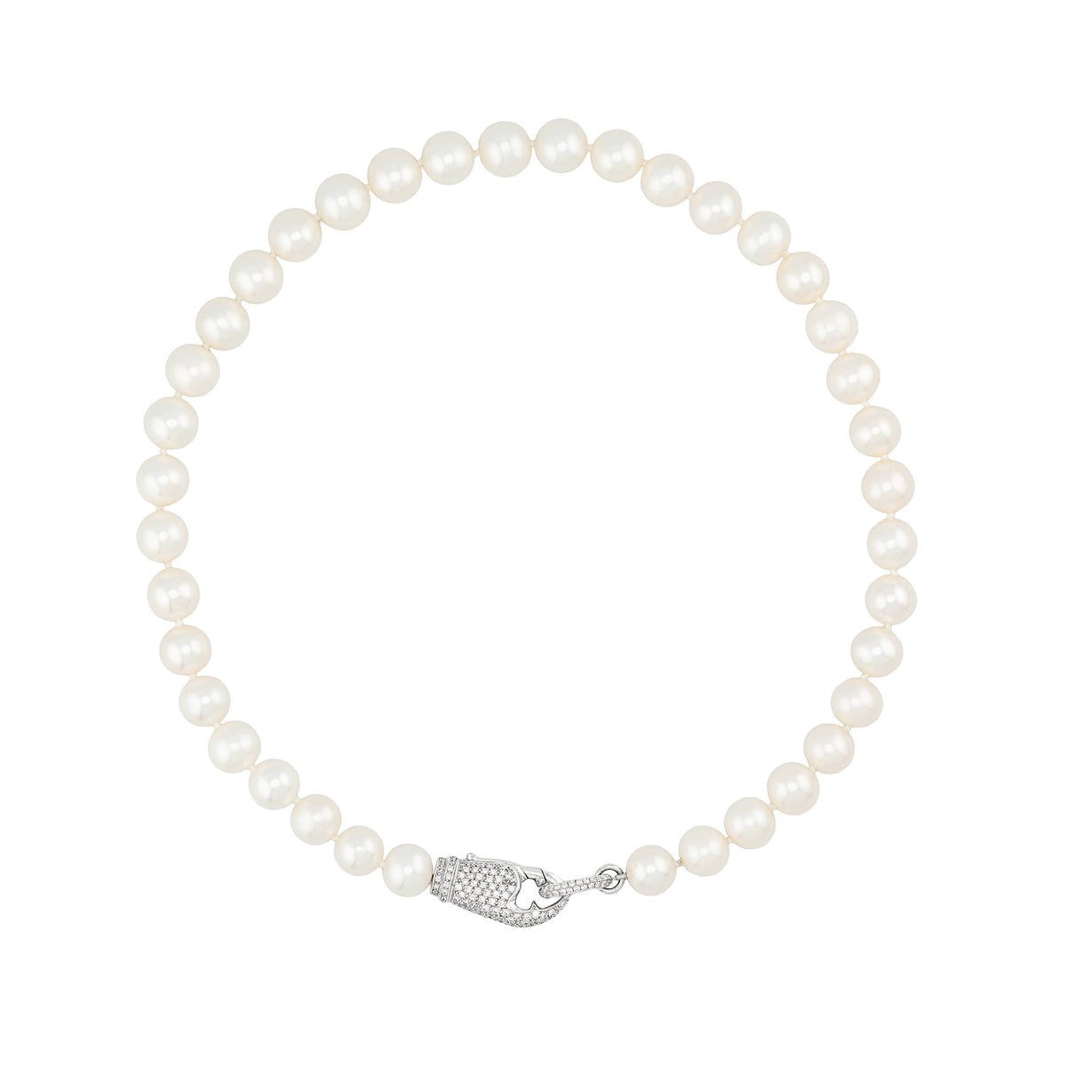 Diamond Crab Claw & Freshwater Pearl Necklace