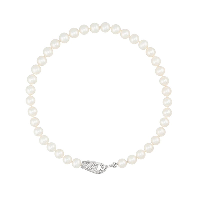 Diamond Crab Claw & Freshwater Pearl Necklace