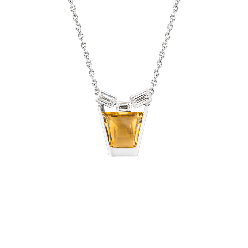 Citrine & Diamond 'Whiskey Glass' Necklace